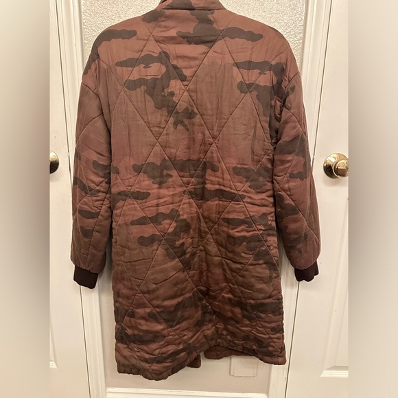 NEW Anthropologie Marrakech size XS Quilted Parka Jacket Camo Brown - Picture 7 of 9